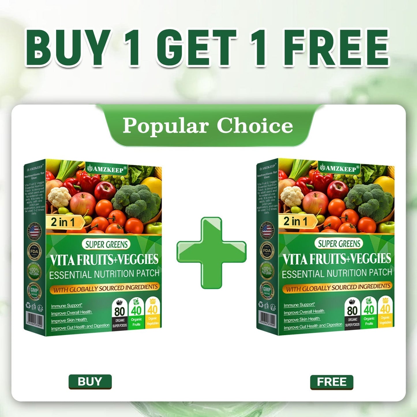 𝑨𝑴𝒁𝑲𝑬𝑬𝑷® Vita Fruit & Veggie Essential Nutrition Patch